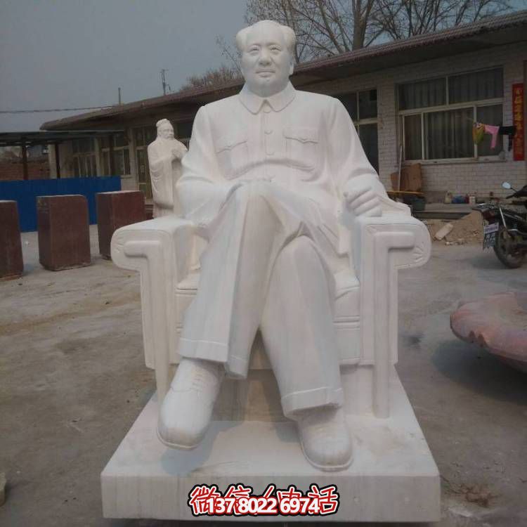 漢白玉石雕毛主席雕塑——走進中國景區(qū)，欣賞傳統(tǒng)美術