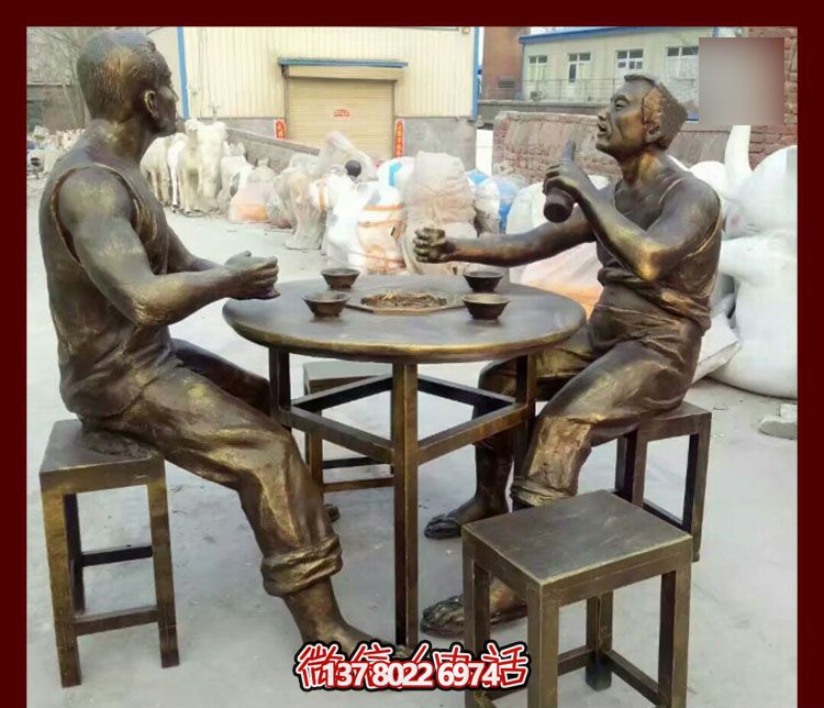 傳承文化，融入雕塑，銅雕人物給你一個古典的庭院別墅