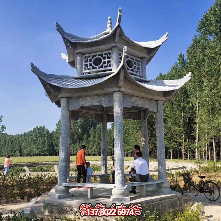多層中式涼亭，完美雕塑戶外公園