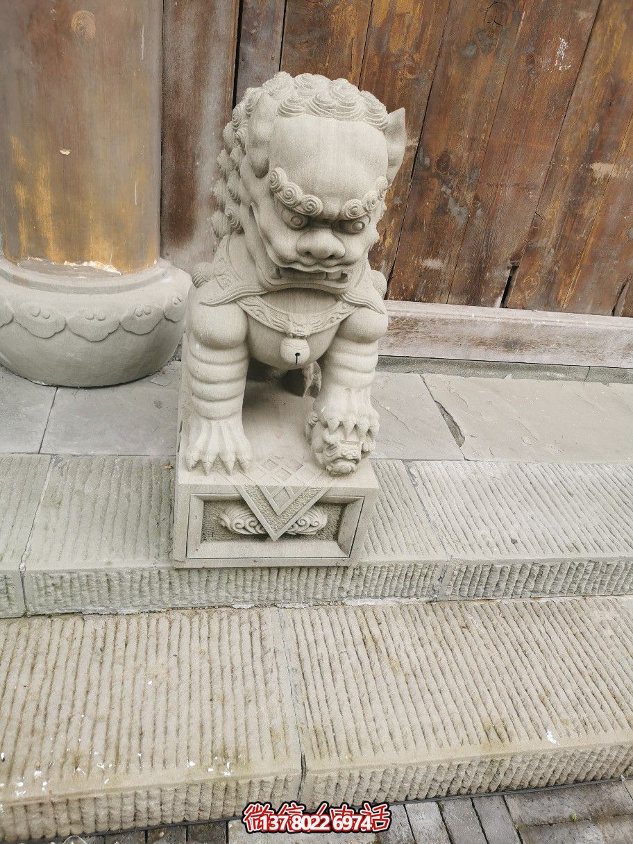 大理石石雕獅子雕塑，完美裝點庭院門口