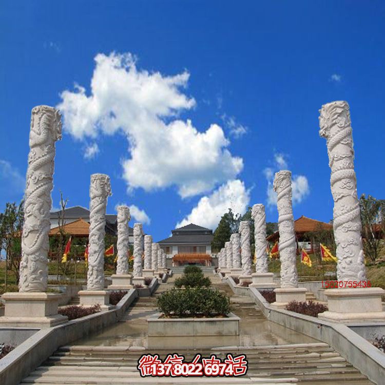 漢白玉龍柱石雕，傳承中華園林文化精髓