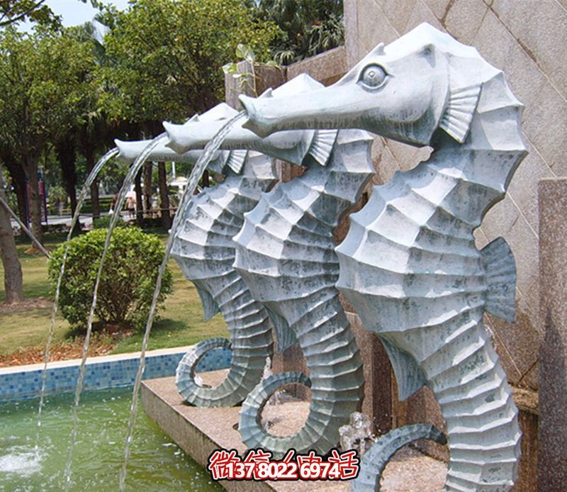 青石石雕海馬雕塑,在公園里擺放只噴水創意裝置 青石石雕海馬雕塑,在公園里擺放只噴水創意裝置