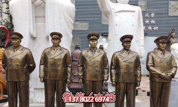 不銹鋼仿銅雕塑十大元帥雕像，精彩綻放在廣場