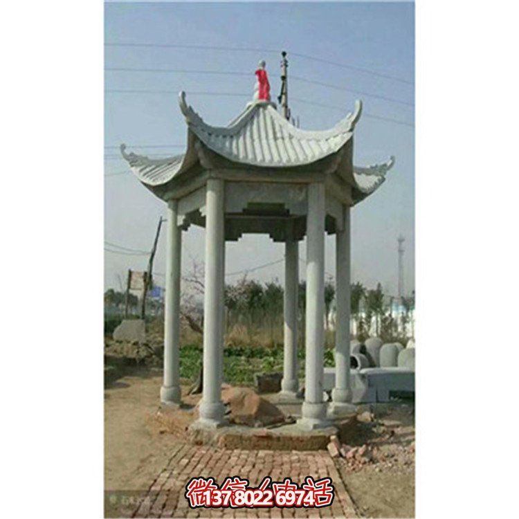 精美雕刻石頭涼亭，享受乘涼休息的樂趣