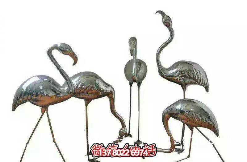 精致不銹鋼火烈鳥(niǎo)雕塑 精致不銹鋼火烈鳥(niǎo)雕塑