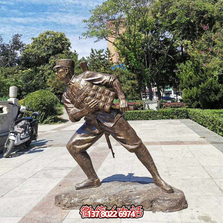沖鋒，仿銅戰士雕塑——玻璃鋼的藝術之作