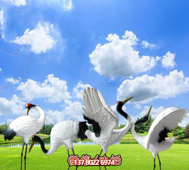 仙鶴彩繪玻璃雕塑,一次欣賞美麗風景 仙鶴彩繪玻璃雕塑,一次欣賞美麗風景