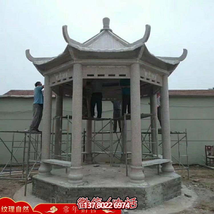 創意涼亭大理石雕塑，為戶外公園帶來獨特魅力