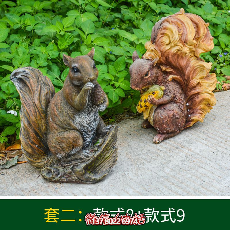 景區松鼠雕塑,玻璃鋼玻璃玉米抱松子 景區松鼠雕塑,玻璃鋼玻璃玉米抱松子