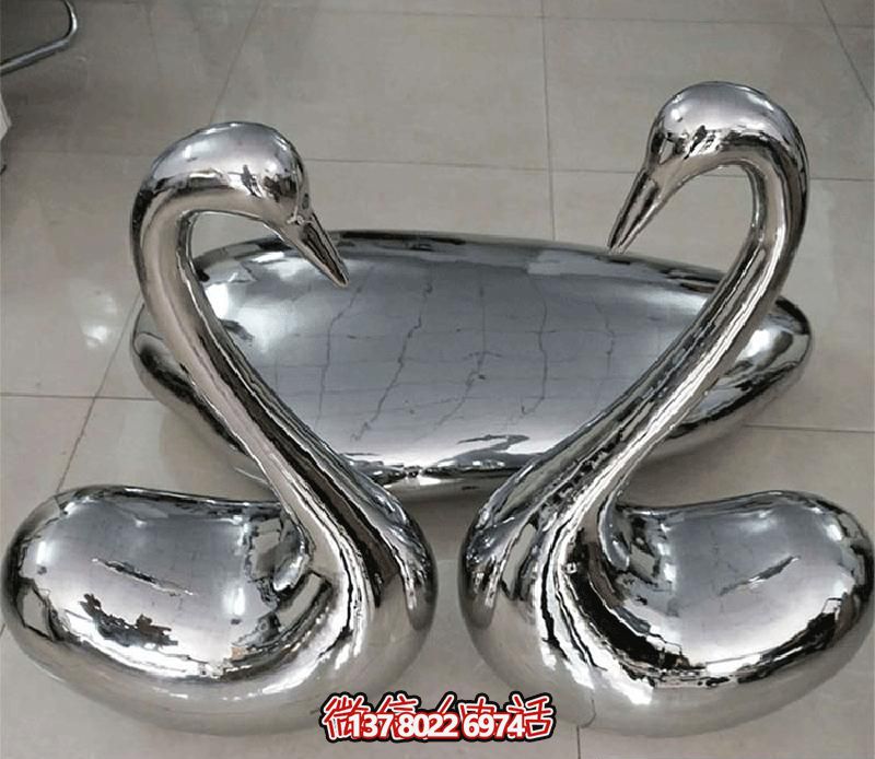 不銹鋼鏡面愛(ài)心天鵝雕塑 不銹鋼鏡面愛(ài)心天鵝雕塑