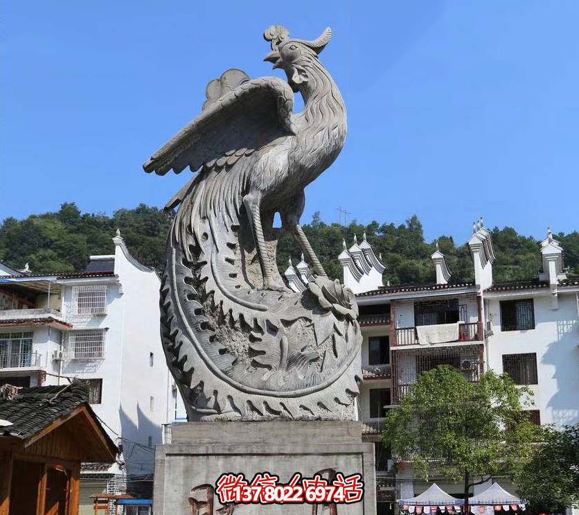 鳳凰雕塑，給公園帶來靈動之美