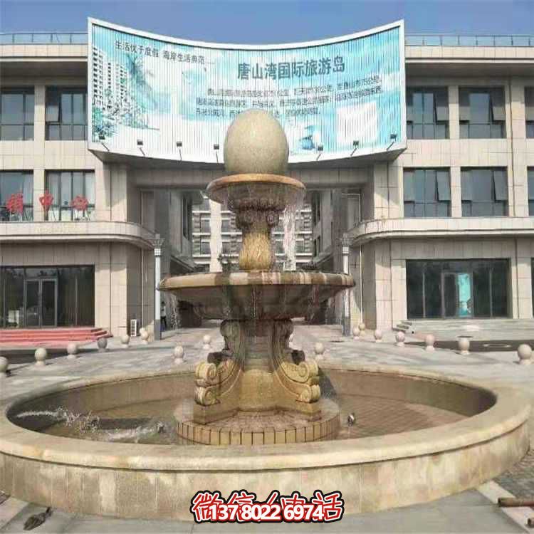 精致石雕噴泉，美化小區、別墅、大理石環境