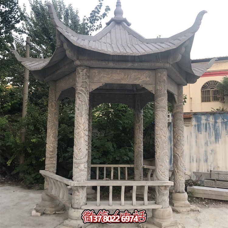 中式仿古建筑青石石亭，為您的園林戶外擺放帶來古典美
