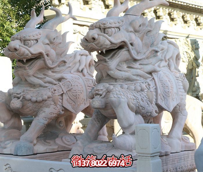 大型神麒麟大理石石雕戶外景區雕塑 大型神麒麟大理石石雕戶外景區雕塑