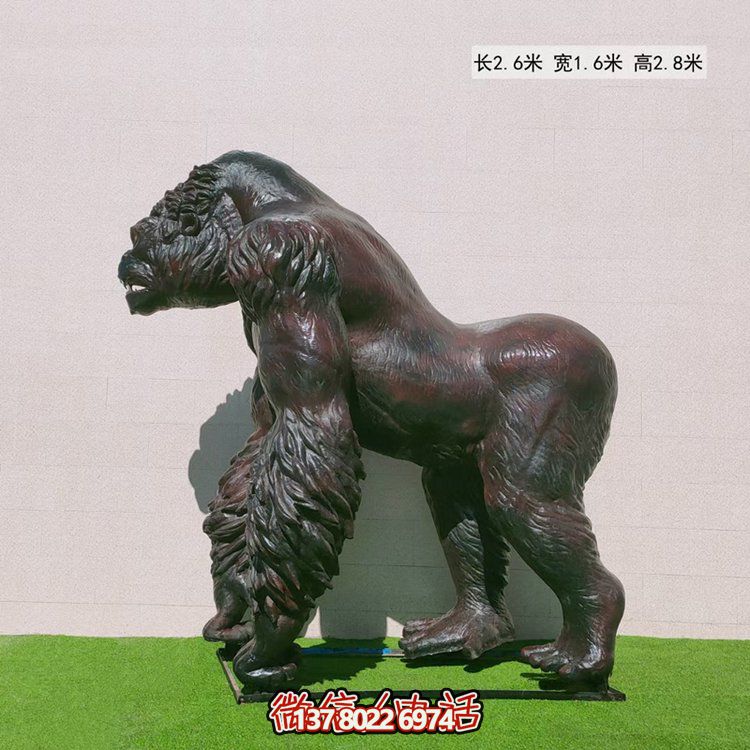 玻璃鋼仿真大猩猩動物雕塑，點綴游樂園游樂擺放