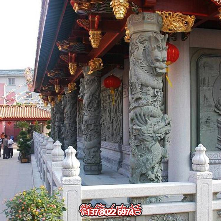 大理石雕刻的龍柱，點(diǎn)綴你家的廣場和寺院