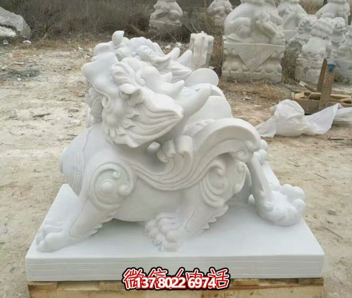 庭院別墅漢白玉石雕貔貅雕塑 庭院別墅漢白玉石雕貔貅雕塑