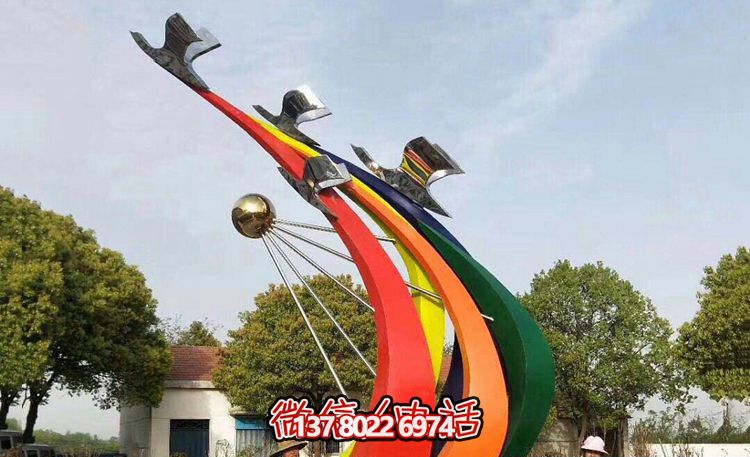 城市街道玻璃鋼彩繪抽象工藝?guó)澴拥袼? title=