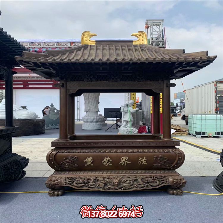 寺院景區長形仿古建筑寶蓋香爐 寺院景區長形仿古建筑寶蓋香爐
