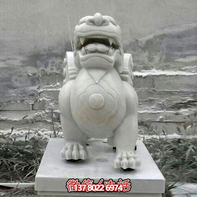戶外廣場大型景觀大理石石雕招財(cái)貔貅雕塑 戶外廣場大型景觀大理石石雕招財(cái)貔貅雕塑