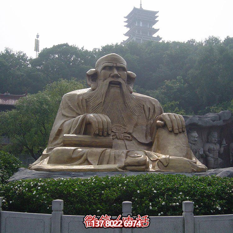 廣場景區大型銅雕老子，戶外仿銅古代人物雕塑