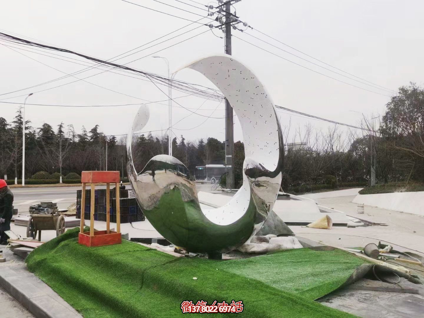 城市街道裝飾一朵不銹鋼創(chuàng)意海浪浪花雕塑 城市街道裝飾一朵不銹鋼創(chuàng)意海浪浪花雕塑