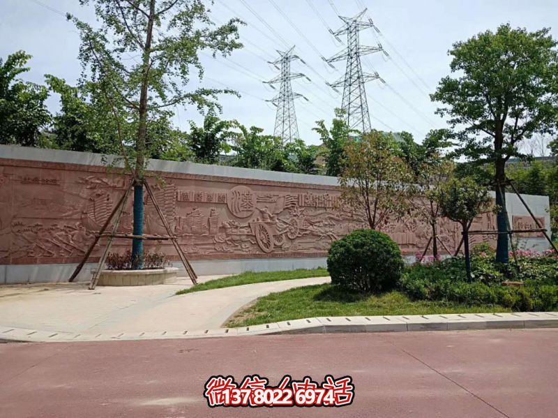鄭州賈魯河石材浮雕墻，花崗巖《今朝勝景》